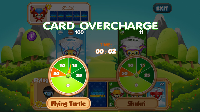 Players have to time when to press the button and stop the overcharge meter in Mighty Smighties