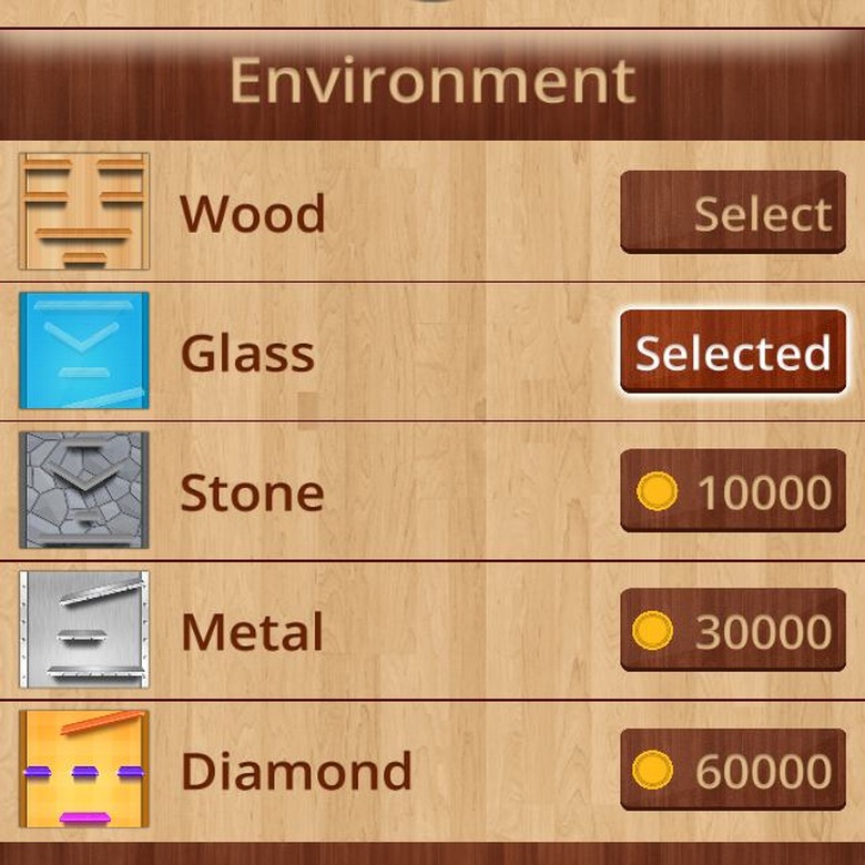 Players can purchase backgrounds and power ups using coins in BOLLS