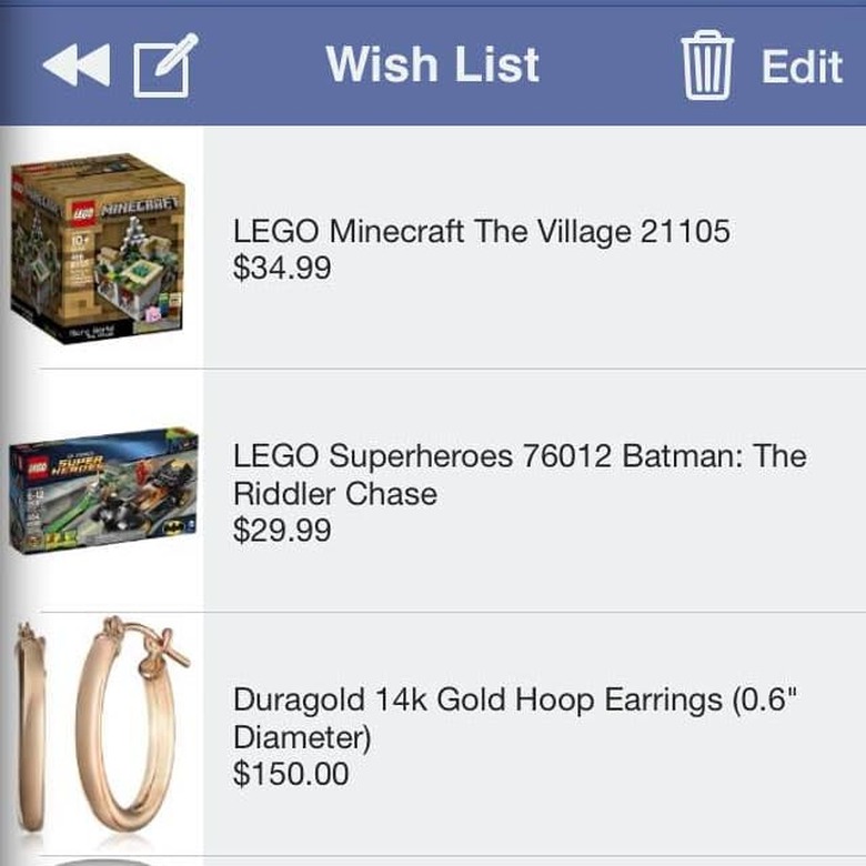 Instalist wishlist app