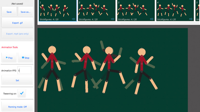 Users can add background colors and multiple stick figures to any animation in Stick Nodes