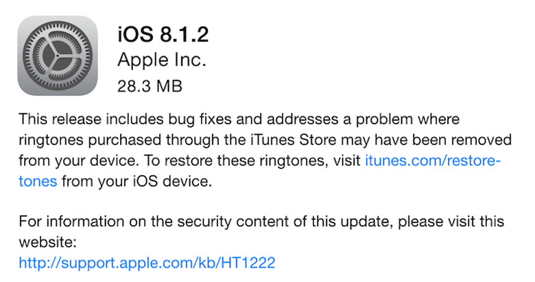 iOS 8.1.2 release notes