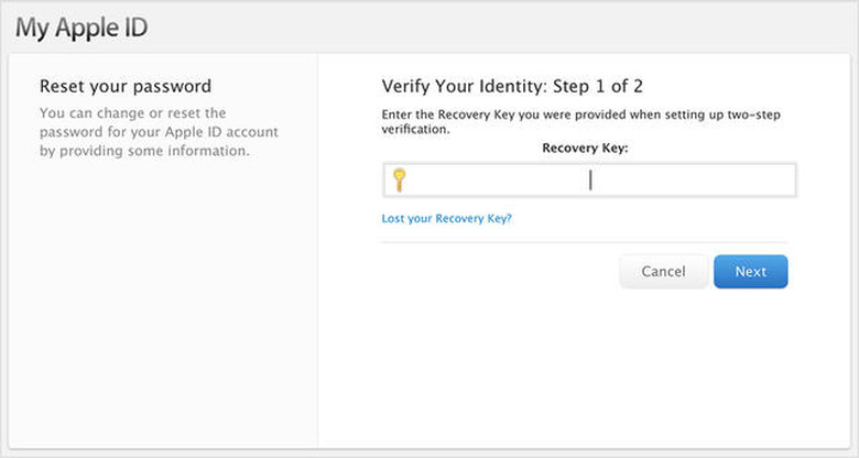 recovery key