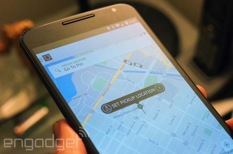 Uber on a Nexus 6