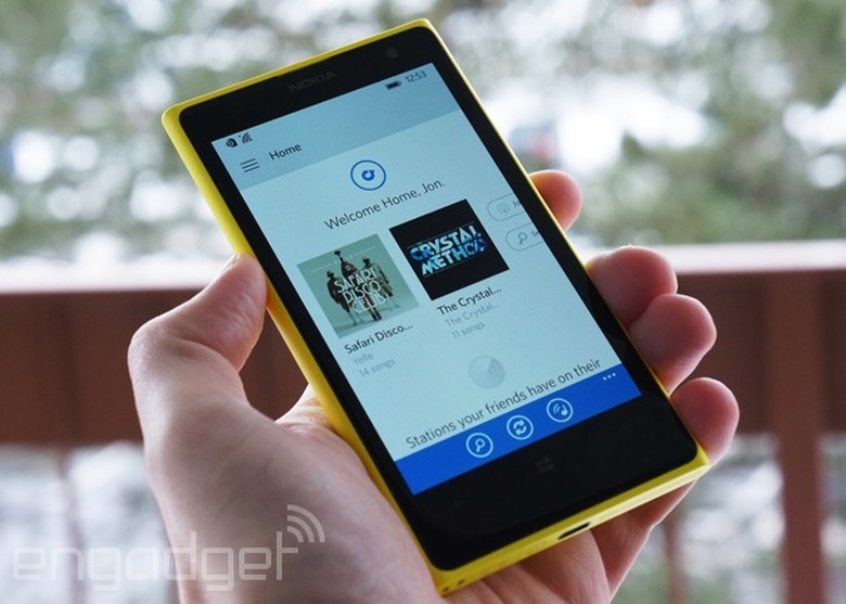 Rdio's Windows Phone 8.1 app