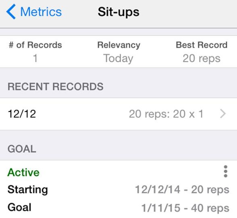 MetricMe screenshots