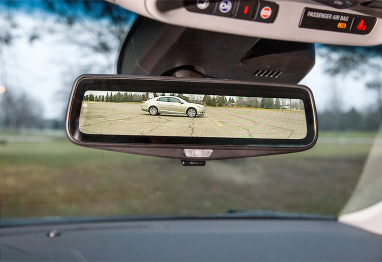 Cadillac's smart rearview mirror in action