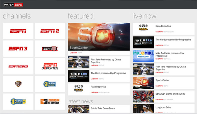 WatchESPN on Windows Phone