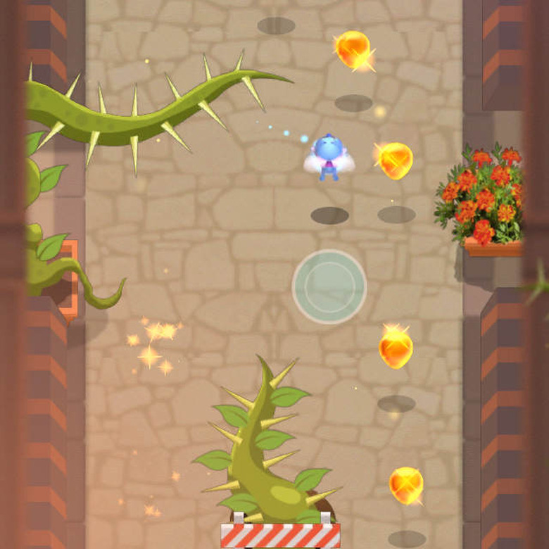 Players collect nectar while dodging enemies and hazards in Fly By!