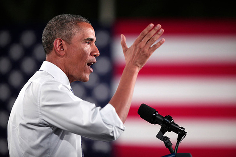President Obama makes a speech at Ford