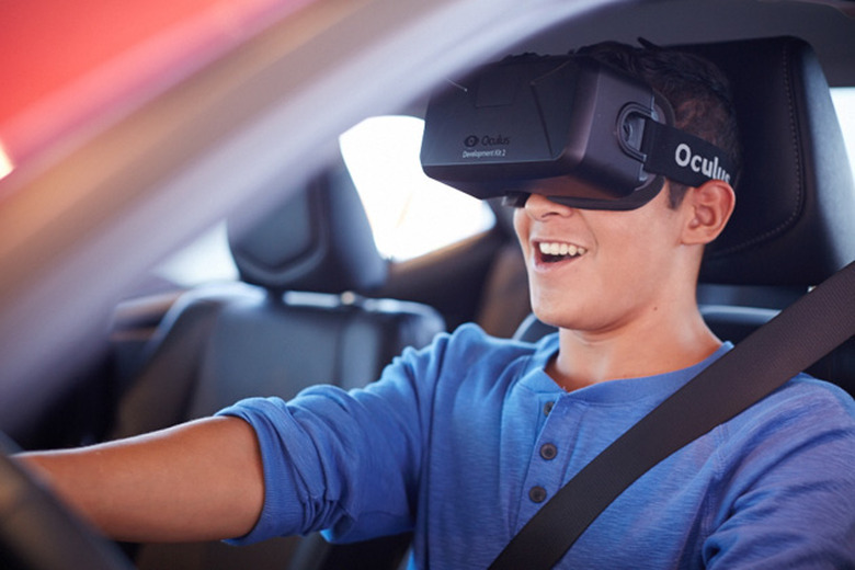Toyota's VR driving simulator impressing a young man