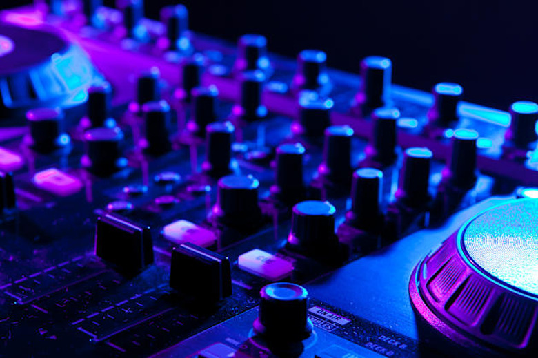 dj mixer in a night club