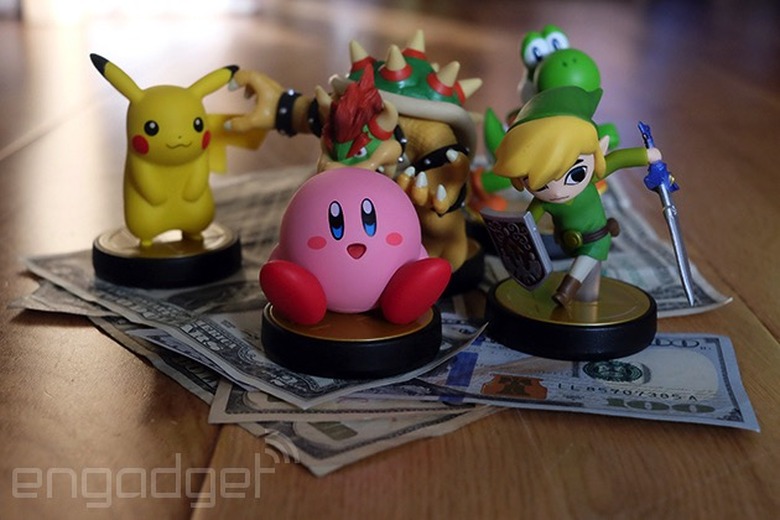 Nintendo Amiibo swimming in money