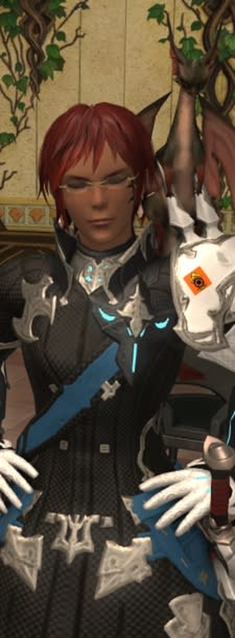 Rhio Aldul of Balmung. Home located in Ward 8, plot 51 of the Lavender Beds. Like I said, if you want to say hello, you're always welcome. (And if someone who reads the alt text wants to share it in the comments, by all means.)