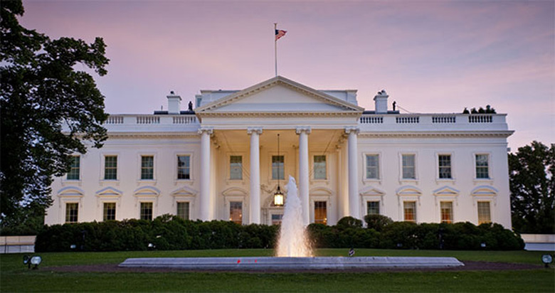 White House at sunset