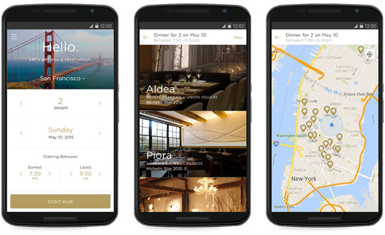 Reserve's concierge app on Android