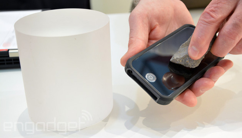 Trying to scratch a sapphire phone screen