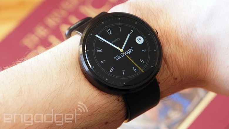Moto 360 with a Classic watch face