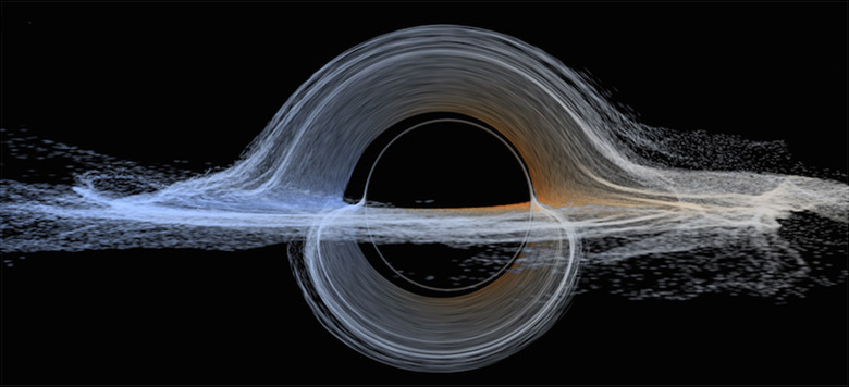 An 'Interstellar' black hole Doppler- and gravitationally-shifted