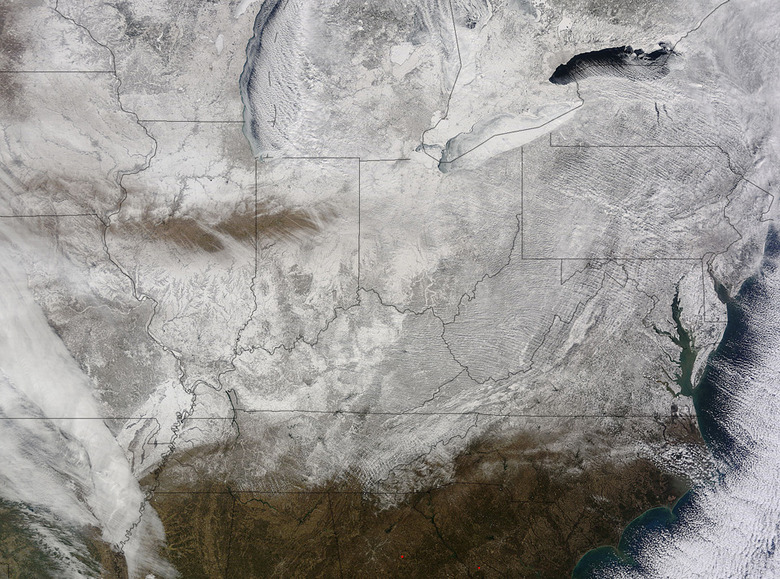 A view of the frozen US from NASA's Terra satellite