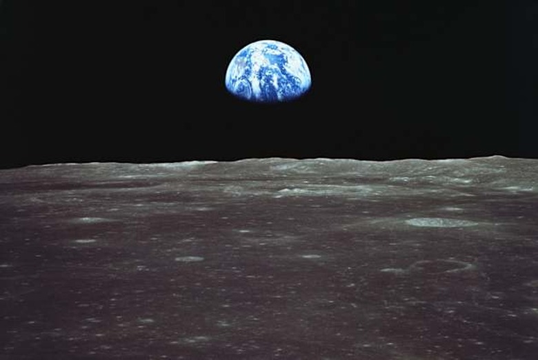 Earthrise on the Moon