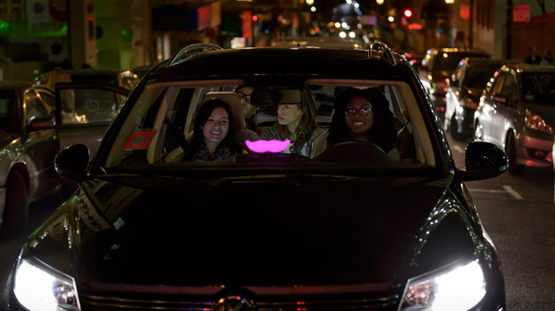 A Lyft driver carrying unusually perky passengers