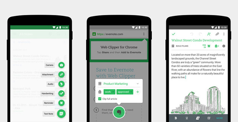 Evernote's redesigned Android app