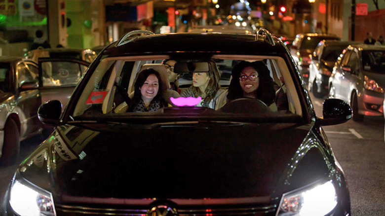 Lyft car at night