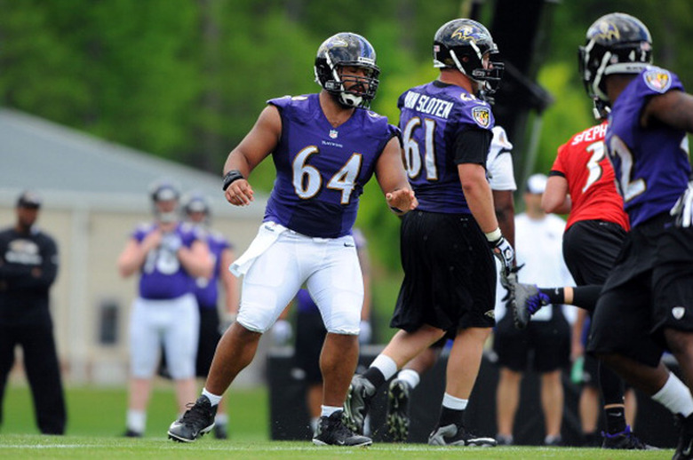 The Baltimore Ravens' John Urschel at training camp in 2014