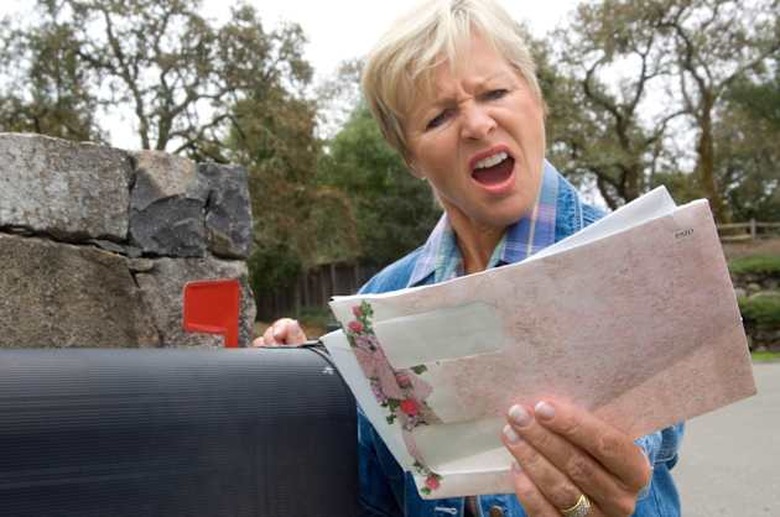 AMAJYJ Woman Outraged by the Mail Woman; Outraged; by; the; Mail; woman; middle-aged; women; mailbox; mail; post; postal; readi