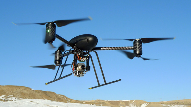 A drone flying for the police