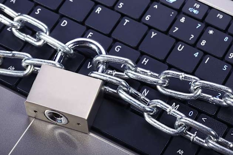 Padlock on a keyboard