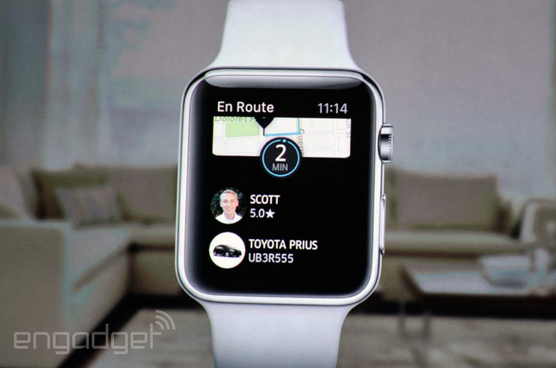 Uber on an Apple Watch