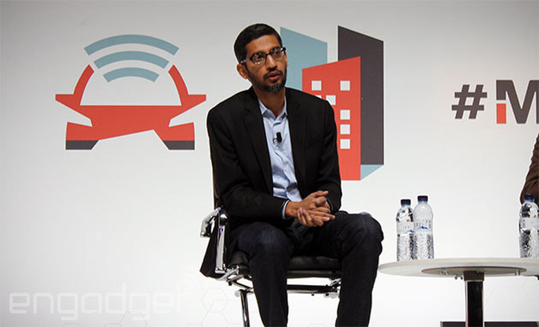 Google's Sundar Pichai at Mobile World Congress