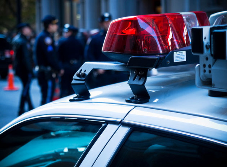 Police cruiser up close