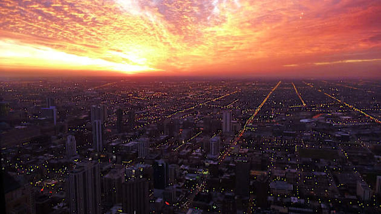 Chicago Sunset Looking west from John Hancock Center
