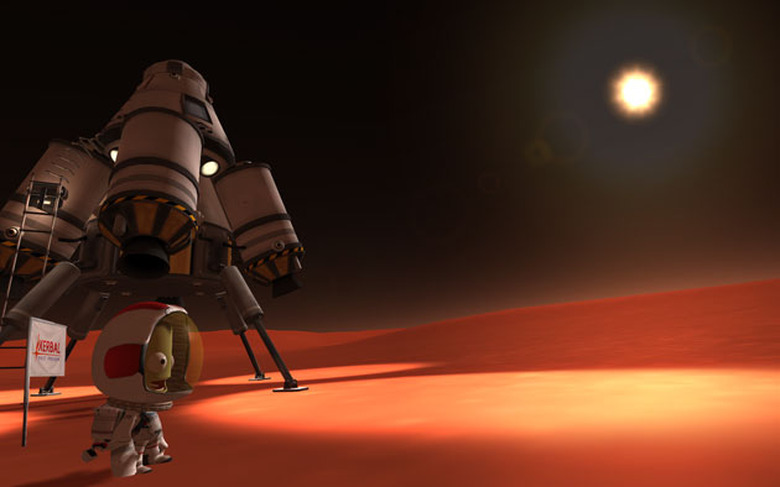 A Kerbal lands on Duna