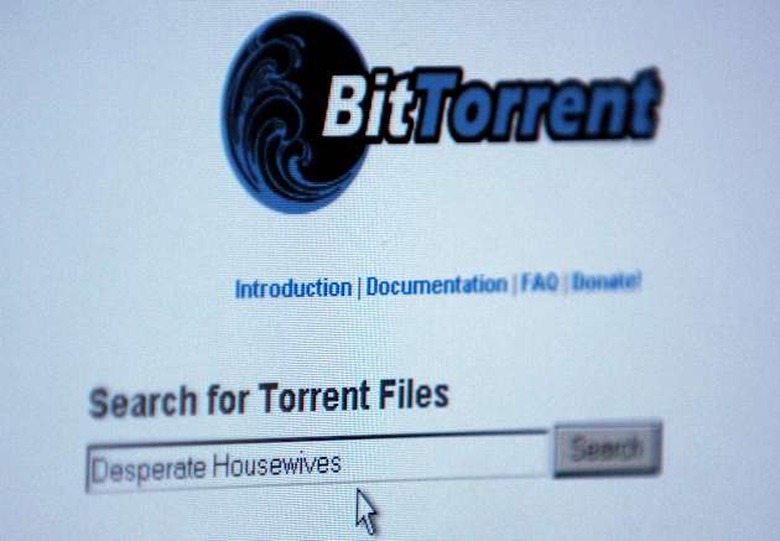 A search is performed on the BitTorrent Web site, which clai