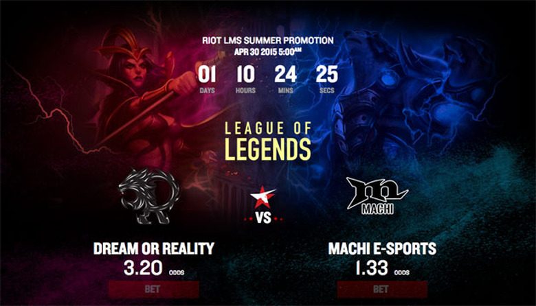 Unikrn's betting on a League of Legends match