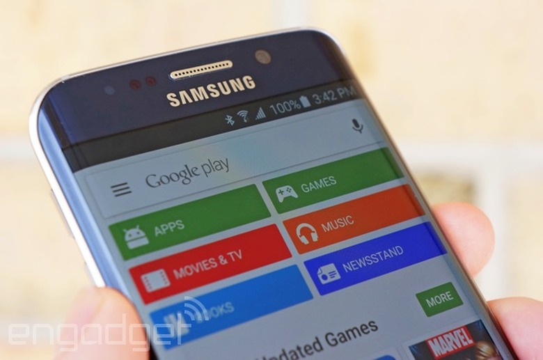 Google Play on a Galaxy S6 Edge