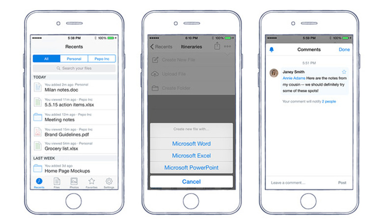 Comments in Dropbox for iOS