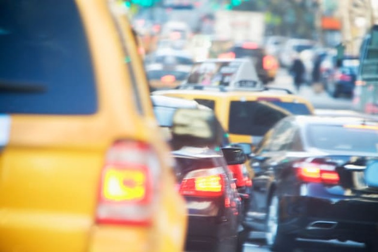 USA, New York state, New York city, cars in traffic jam