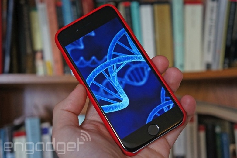 DNA on an iPhone screen
