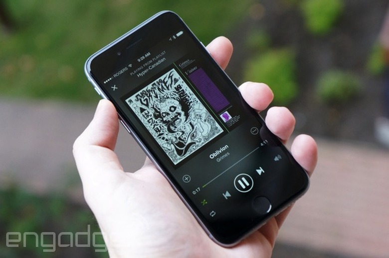 Spotify on an iPhone 6