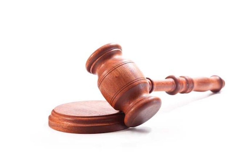 gavel on a white background