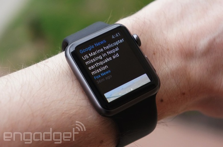 Google News & Weather on an Apple Watch