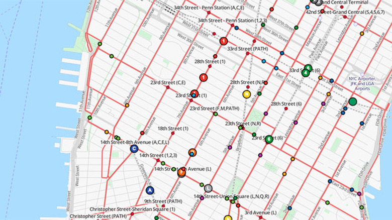 TRAVIC's real-time mass transit map for Manhattan