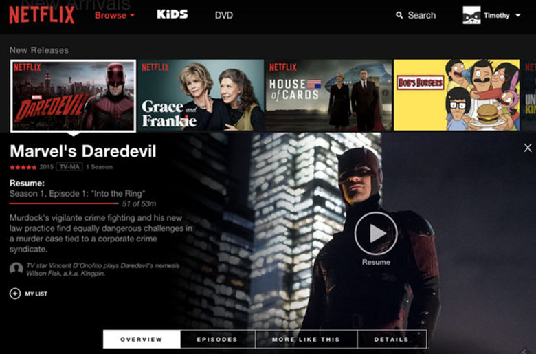 Netflix's new web interface