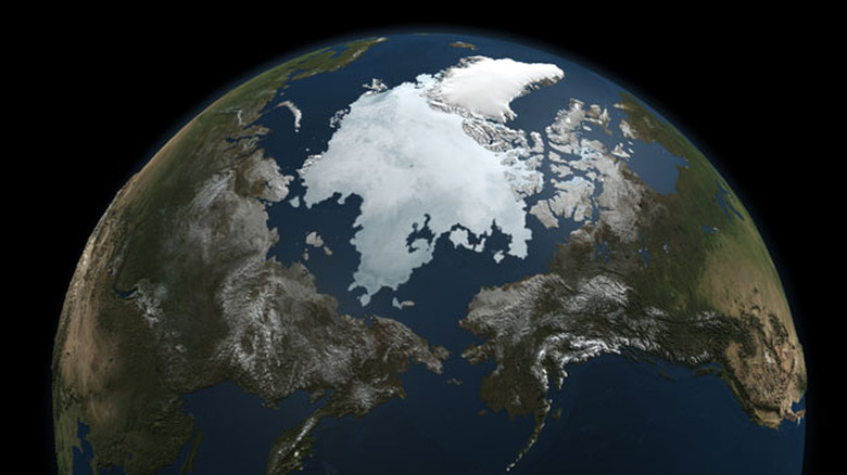 A satellite view of arctic ice