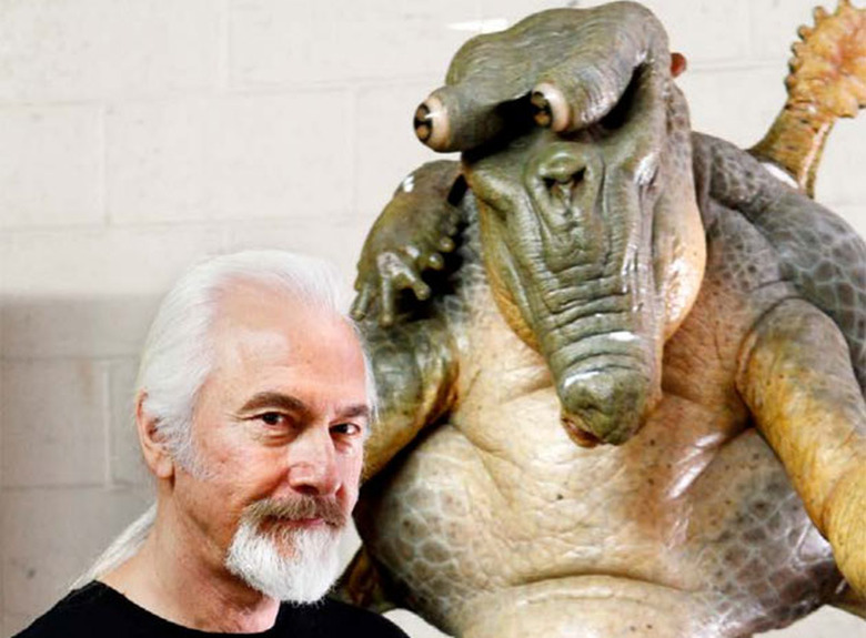 Rick Baker and 'Mikey' from Men in Black