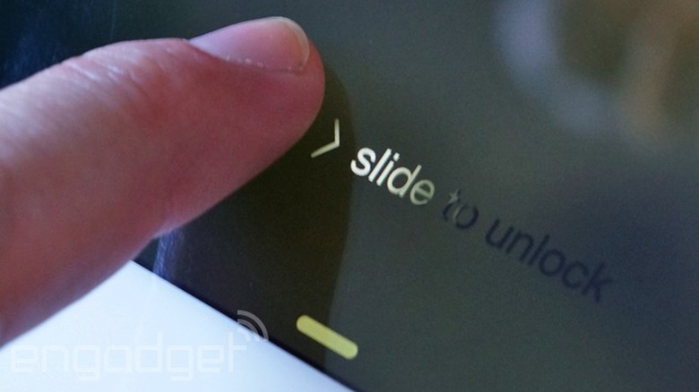 Slide to unlock on an iPad